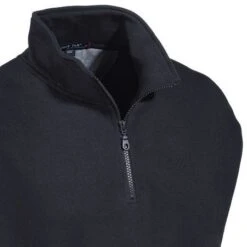 Sport-Tek Sweatshirts: Men's ST253 BK Black Colorfast Quarter Zip Sweatshirt -Sports Clothing f253black sporttekcd 01 1