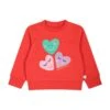Stella McCartney Kids Red Sweatshirt For Baby Girl With Hearte And Logo -Sports Clothing f5c4bb1385b8c7f4c6500d08026e3d02