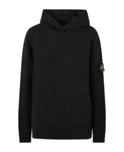 Stone Island Logo Badge Snap Hood Sweatshirt