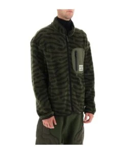 Teddy Pile Sweatshirt With Fingerprint Motif -Sports Clothing fb1cf2dcf67a75056ea71436c0f0596a