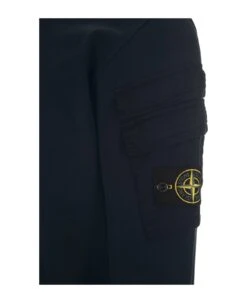 Stone Island Navy Blue Sweatshirt With Pockets -Sports Clothing fe0c1de3c0a80a268db5ba011169de1d