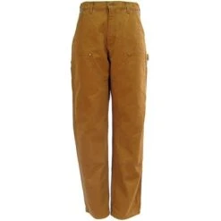 Carhartt Pants: Men's B136 BRN Brown Double Front Duck Dungaree Work Pants -Sports Clothing image 48190