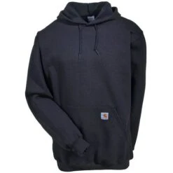 Carhartt Sweatshirts: Men's Black K121 BLK Hooded Pullover Sweatshirt -Sports Clothing k121blk carharttf 01