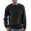 Carhartt Sweatshirts: Men's K124 BLK Black Midweight Loose Fit Crewneck Sweatshirt -Sports Clothing k124blk mf18edit