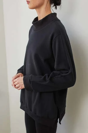 Wol Hiderib Neck Sweatshirt - Black 4 Wol Hiderib Neck Sweatshirt - Black - Image 2