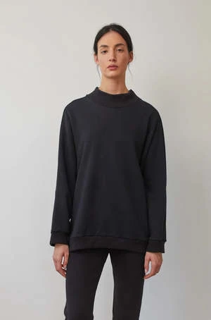 Wol Hiderib Neck Sweatshirt - Black 3 Wol Hiderib Neck Sweatshirt - Black