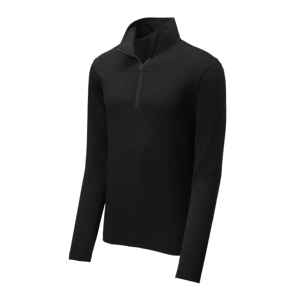 Sport-Tek Pullover: Men's ST407BLK Black Triad Solid PosiCharge Tri-Blend Wicking 1/4-Zip Pullover 7 Sport-Tek Pullover: Men's ST407BLK Black Triad Solid PosiCharge Tri-Blend Wicking 1/4-Zip Pullover - Image 5