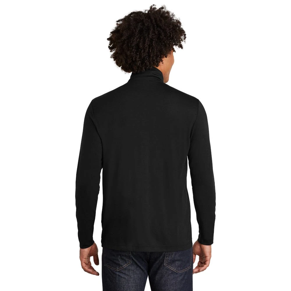 Sport-Tek Pullover: Men's ST407BLK Black Triad Solid PosiCharge Tri-Blend Wicking 1/4-Zip Pullover 4 Sport-Tek Pullover: Men's ST407BLK Black Triad Solid PosiCharge Tri-Blend Wicking 1/4-Zip Pullover - Image 2