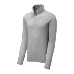 Sport-Tek Pullover: Men's ST407LGH Light Grey Heather Solid PosiCharge Tri-Blend Wicking 1/4-Zip Pullover 12 Sport-Tek Pullover: Men's ST407LGH Light Grey Heather Solid PosiCharge Tri-Blend Wicking 1/4-Zip Pullover -Sports Clothing st407 lightgreyheather form front