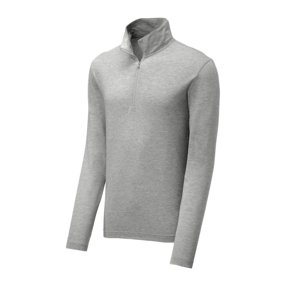 Sport-Tek Pullover: Men's ST407LGH Light Grey Heather Solid PosiCharge Tri-Blend Wicking 1/4-Zip Pullover 7 Sport-Tek Pullover: Men's ST407LGH Light Grey Heather Solid PosiCharge Tri-Blend Wicking 1/4-Zip Pullover - Image 5