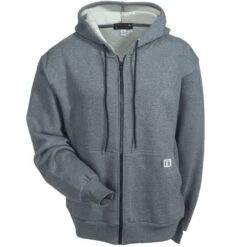 Wolverine Sweatshirts: Men's W1203310 025 Grey Flame-Resistant Hooded Sweatshirt -Sports Clothing wolverine w1203310 025 ash f 01